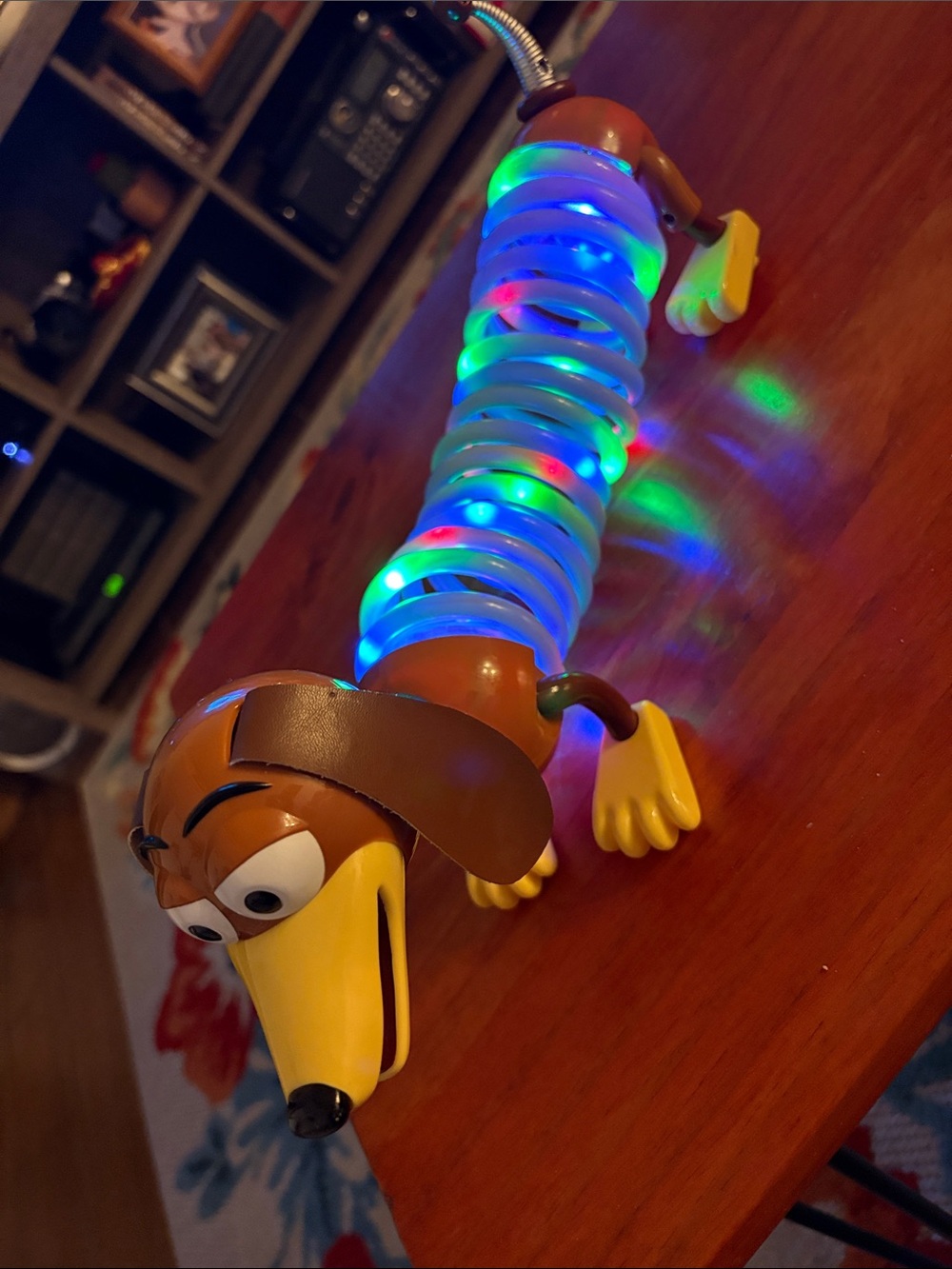 Disney Light-Up Slinky Dog  Toy in Brown, Yellow, Blue, Green